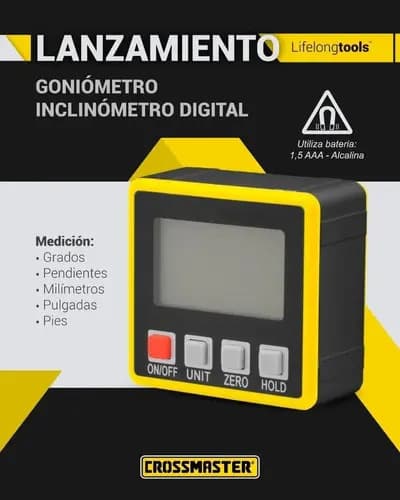 Goniometro Digital Inclinometro Chico Magnetico Crossmaster