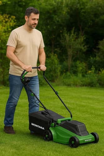 Cortadora De Cesped Electrica Montana 1,5 Hp - Maquina Corta Verde Oscuro