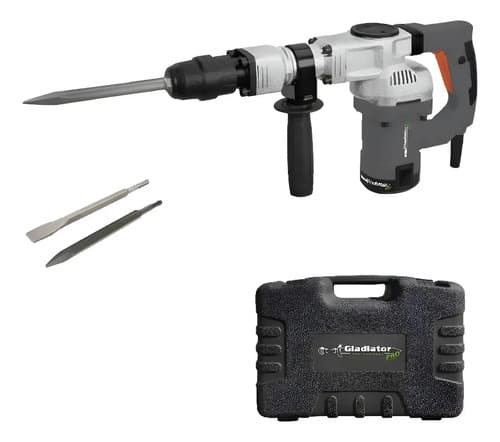 Martillo Demoledor Eléctrico Gladiator Pro Md820/220k Sds Max Gris 50hz 1.3kw 20j