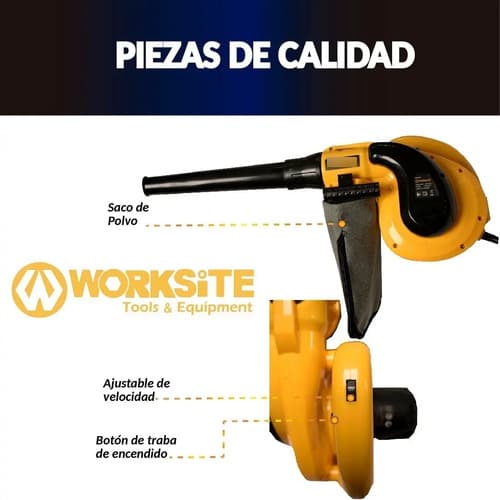 Sopladora Aspiradora Electrica Worksite 800w 13000rpm