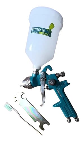 Pistola Gravedad Pintor Auto Moto Hvlp 600ml 1.5mm Victeche Azul Petróleo