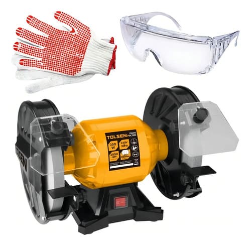 Amoladora De Banco Tolsen 150w 220-240volt. 50-60hz - Sc - Color Naranja Con Negro 50 Hz X 60 Hz