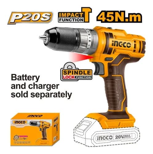 Kit Amoladora Ingco 20v + Taladro 20v. 2 Bat 4.0ah. Hnt