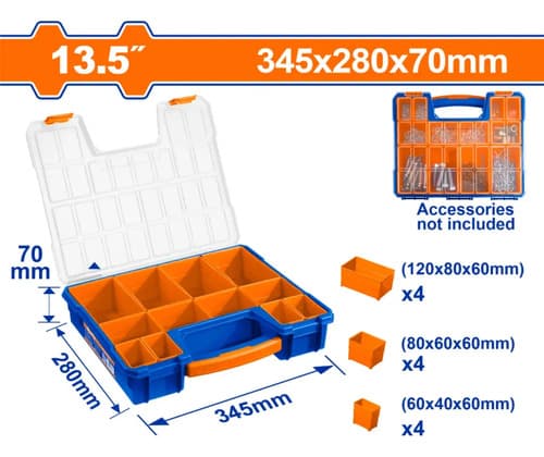 Organizador Tornillos Compartimientos Removibles 12 Wadfow Azul