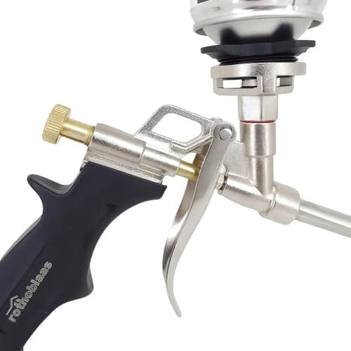 Pistola Aplicadora De Espuma Rothoblaas Flyfoam Ergonómica Para Poliuretano Negra