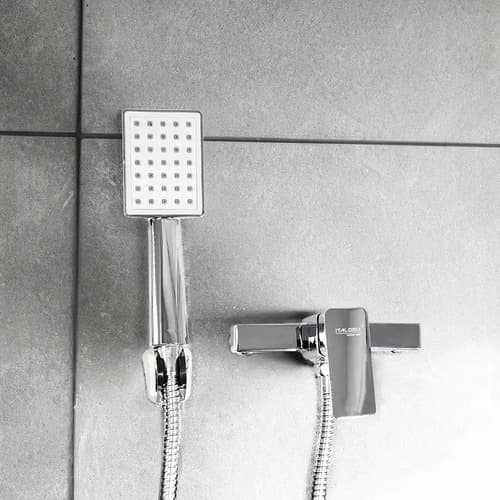 Monocomando Italomix Lh-3329 Mezcladora De Ducha Pared Cromada Plateado Cromado