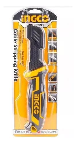 Cuchillo Pela Cable Curvo 200mm Electricista Ingco Hpk82001