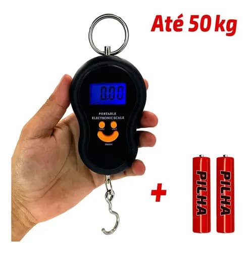 Báscula Digital Tomate 50kg Con Gancho Y Función Tara Para Viaje Y Pesca