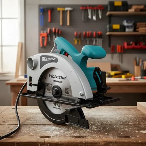 Sierra Circular Eléctrica Victeche 185mm 7 1/4  Profesional Azul Petróleo 220v
