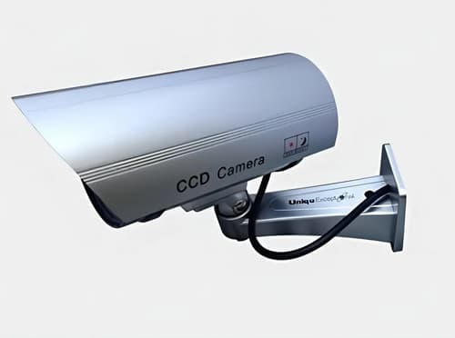 Cámara De Seguridad Falsa Uniquexceptional Exterior Led Infrarrojo Metal Color Silver