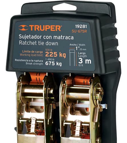 Sujetador Malacate Linga Amarre 675 Kg 3 Mts Truper 19281 Color Naranja