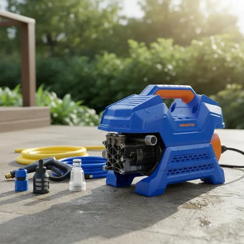 Hidrolavadora 80bar 1300w Con Accesorios Wadfow Whp1a13 Azul 220v