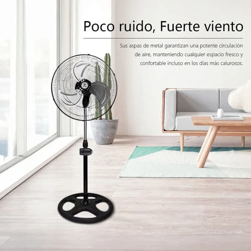 Ventilador Metalico Kit 3 En 1 X2 De Pie Pared Piso 50 Cm 60 Hz Negro Plata Acero Inoxidable 3