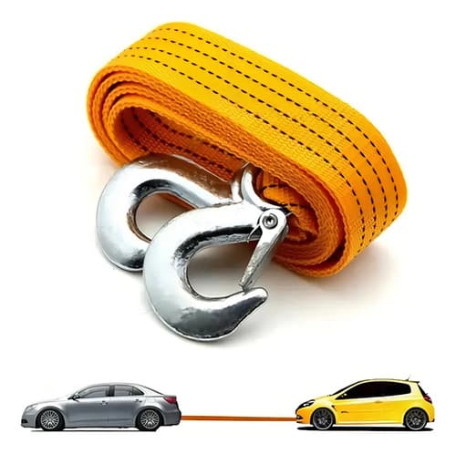 Cinta Remolque Nylon Plana 3tn 2,5 Auxilio Cuarta Soga Linga Color Amarillo