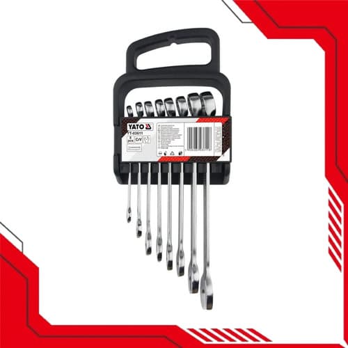 Juego De Llaves Combinadas 8 Piezas 8 A 19mm Taller Yato Pla Plateado