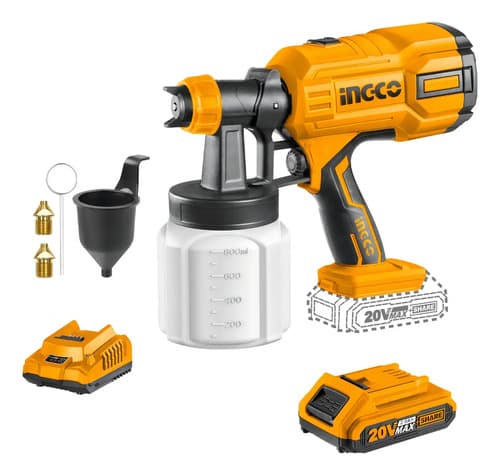 Pistola Para Pintar Inalámbrica Ingco Ucsgli20406 800ml Naranja