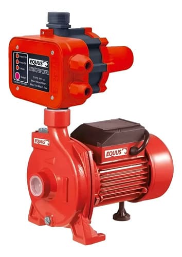 Bomba Centrifuga Equus 1hp + Press Control Aumento Presion Rojo Monofásica