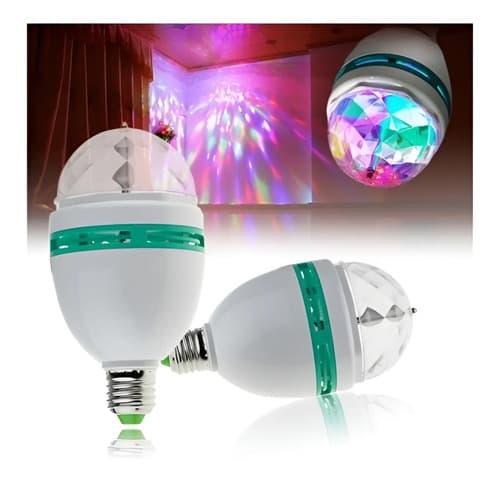 Lámpara Led Bulbo E27 Rgb Giratoria Colores 3w Tbcin Multicolor