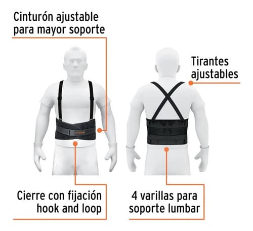 Faja Lumbar Con Tercer Cinturón, Talla Ch, Truper 10955 Talla S