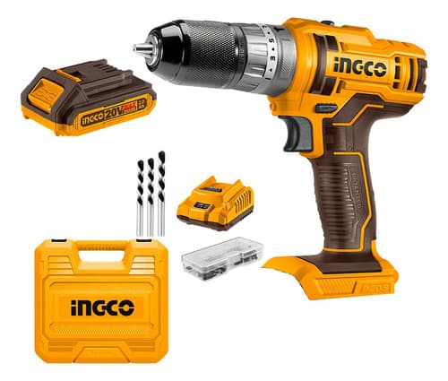 Rotomartillo Inalámbrico Ingco Con Accesorios Y Maletín Naranja