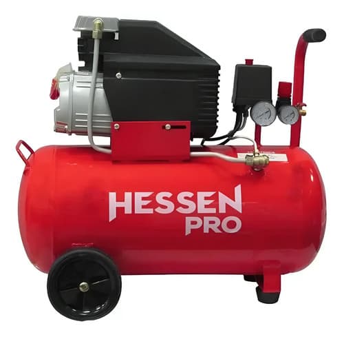 Compresor De Aire Eléctrico Hessen 016-6710 50l 2hp Rojo 50 Hz