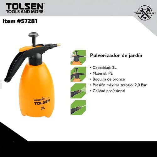 Pulverizador De Jardín Manual 2 Litros Tolsen 57283 Color Amarillo