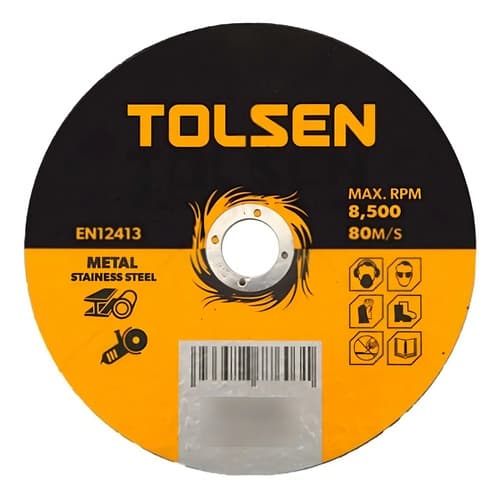 Disco De Corte Metal Tolsen 4 1/2 Pulgadas De 25 Unidades Sc Color Naranja Con Negro Y Gris Naranja/negro/gris