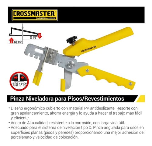 Pinza Niveladora Pisos Revestimientos Crossmaster 9932626 Amarillo