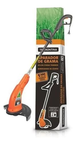 Bordeadora Eléctrica Tramontina Escoba Lentes Guantes 1000 W Naranja