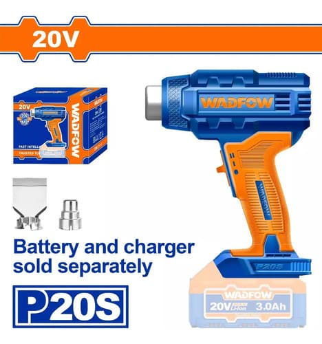 Pistola Calor Wadfow 20v 300/550°c 100/200 L/min Wkh1501 Azul Y Naranja