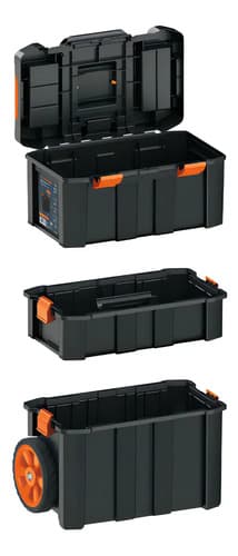Caja Para Herramientas 19 X25 3 En 1 Desmontable Truper Chp-1925r Color Negro