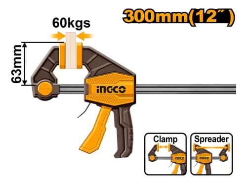 Prensa Rapida Auto Ajustable 12 60kg Ingco