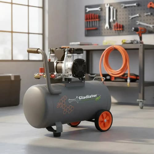 Compresor S/aceite 2hp40lts.1500w Gladiator Pro Gris