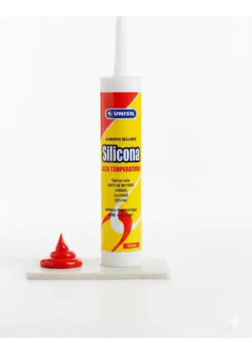 Silicona Alta Temperatura Rojo 280gs. Unisil
