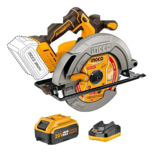 Sierra Circular A Bateria 20v P20s Brushless Motor 185mm C/b Amarillo