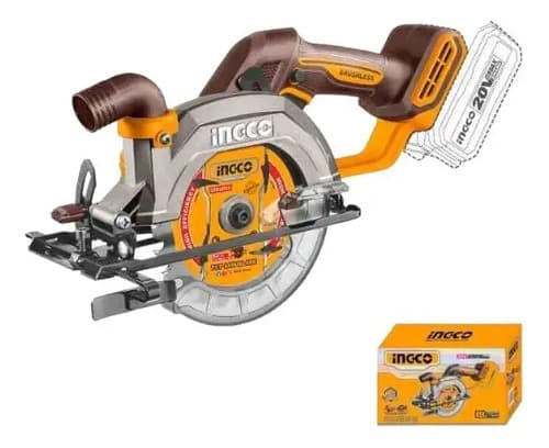 Sierra Circular 140mm Brushless Ingco Csli1402 Sin Bat. Color Naranja Claro
