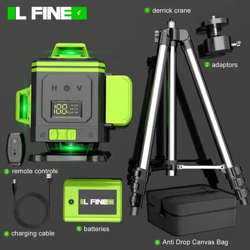 Nivel Láser Verde Modelo De 16 Líneas Con Pantalla Digital