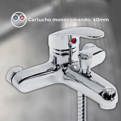 Mezcladora De Baño Italomix Lh-825 Monocomando De Pared Plateada Plateado Brillante