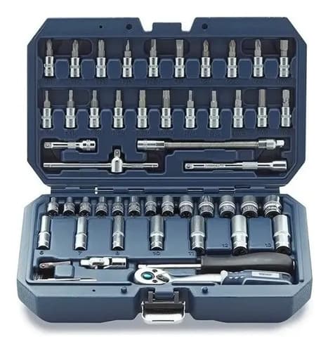 Set Herramientas Llaves Tubo Puntas Bremen 53 Pzs Enc 1/4 Azul