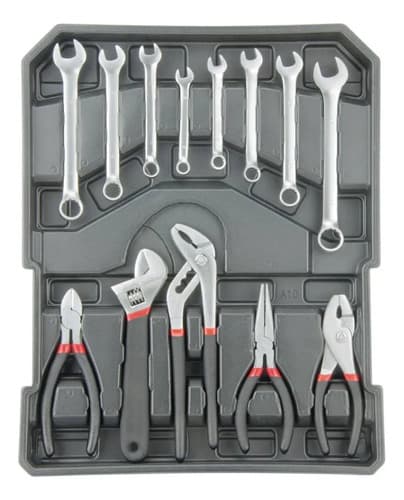 Kit De Herramientas 186 Piezas Valija De Aluminio Set Comple Rojo