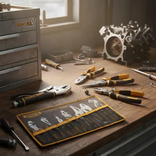 Set X 7 Pinzas Herramientas Manuales Ingco Cos23036