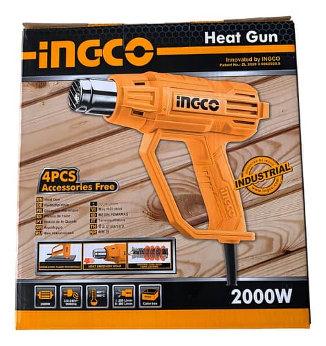 Pistola De Calor Aire Caliente 2000w Industrial Marca Ingco Amarillo