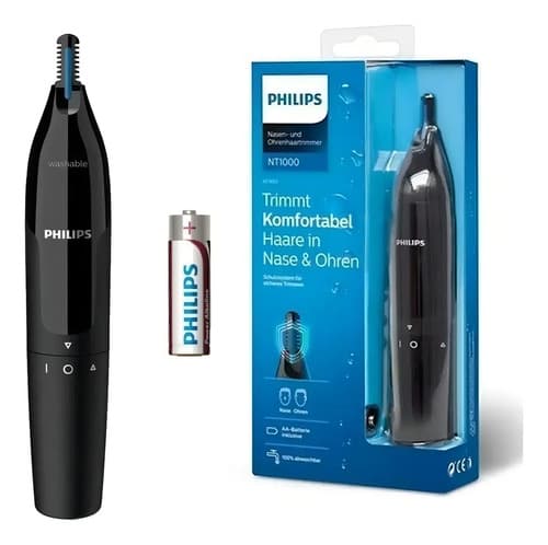 Recortador De Pelos Para Nariz Orejas Cejas Nose Trimmer Philips Nt1650 Series 1000 Negro
