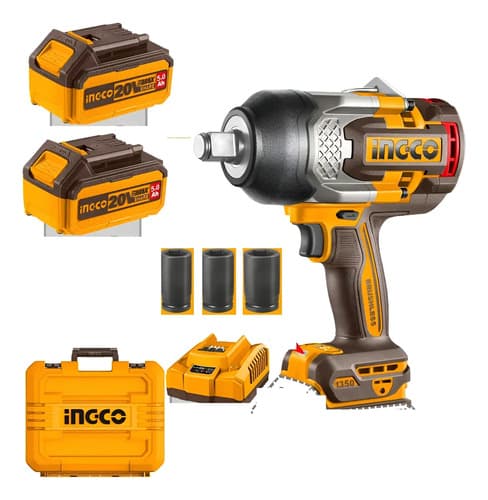 Llave Impacto 3/4 1350nm Valija + Dados Ingco Ciwli20135 Amarillo 50 Hz/ 60 Hz