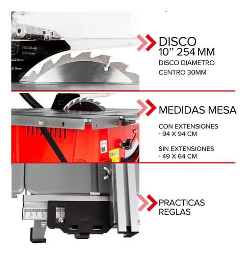 Sierra Circular Banco Pie Kommberg Ingletadora 1800w 255mm