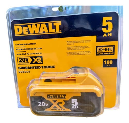 Bateria Dewalt Dcb205 20v Max Xr, Ion De Litio, 5.0ah, Color Negro/amarillo
