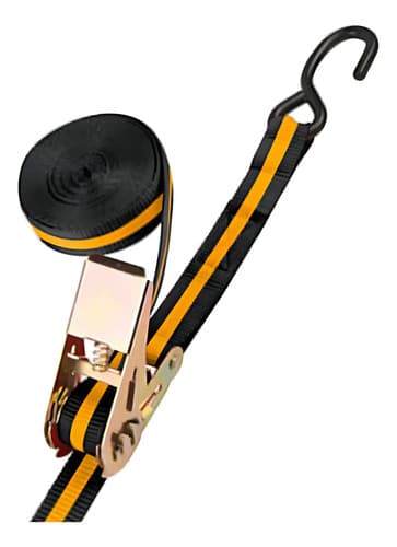 Cinta Catraca Para Sujetar Tolsen 25mmx5m Soporta 135kg -sc- Color Negro Con Naranja