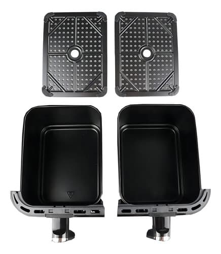 Freidora Sin Aceite Air Fryer Rotel Dual Canastos 4 + 4 Lt Color Negro