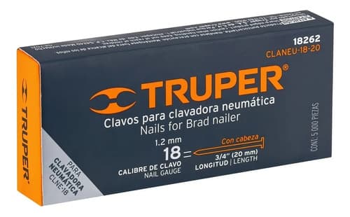 Caja Con 5000 Clavos Calibre 18, 20 Mm Para Clne-18, Truper