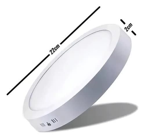 Plafon Techo Foco Sobrepuesto Panel Led Lampara Redondo 18w Luz Blanca Fria Blanco